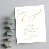 Budget gouden script We're Engaged verlovingsfeest