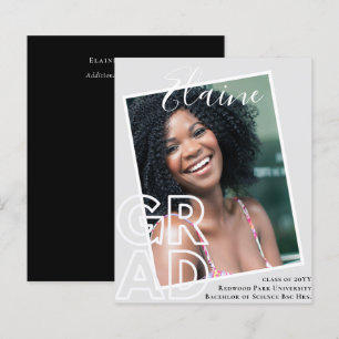 BUDGET Grad FOTO Aankondiging Bedankt Uitnodiging