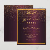 Budget Graduation party bordeaux uitnodiging 2025 (Voorkant / Achterkant)