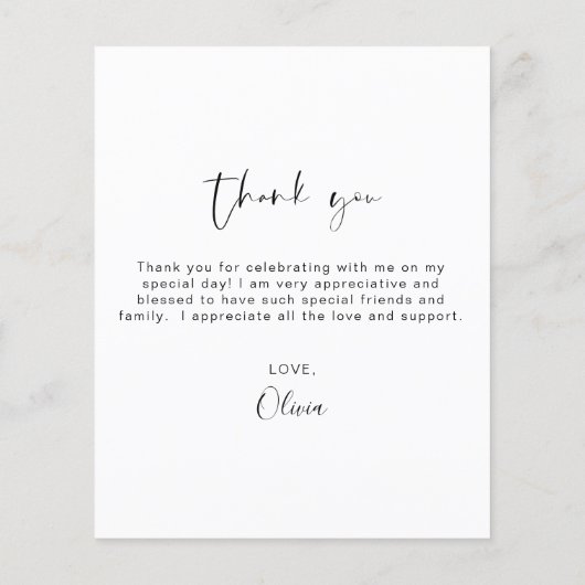 Budget Graduation Photo Minimaliste Merci Cartes (Dos)