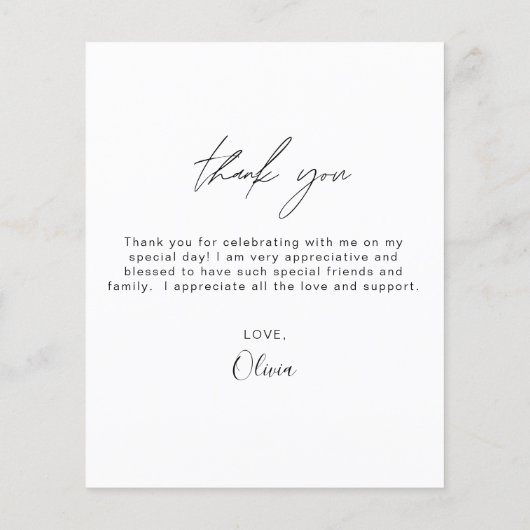 Budget Graduation Photo Minimaliste Merci Cartes (Dos)