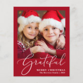 Budget Gratuit Photo Rouge Noël Carte de vacances (Devant)