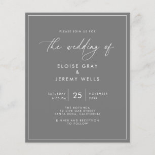 Budget Gray Wedding Invitation Flyer