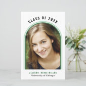 Budget Green Arch Foto Afstuderen Aankondiging (Staand voorkant)