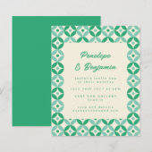 Budget Green Blue Retro Motif Weddenschap (Voorkant / Achterkant)
