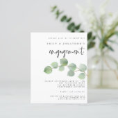 Budget Green Eucalyptus Verloving Invitation (Staand voorkant)