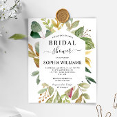 Budget Green Feuilles Cadre Bridal Douche Invitati