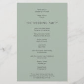 Budget Green Foliage Elegant Wedding Programme (Achterkant)