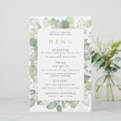 Budget Green Foliage Lijst Wedding Menu (Staand voorkant)