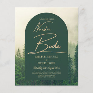 BUDGET Green Forest Pine Trees Wedding BODA INVITE Flyer