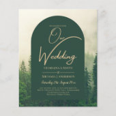 BUDGET Green Forest Pine Trees Wedding Flyer (Voorkant)
