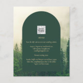 BUDGET Green Forest Pine Trees Wedding INVITE (Achterkant)