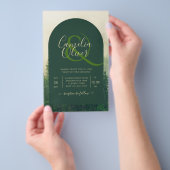 BUDGET Green Forest Pine Trees Wedding INVITE Flyer (Hand)