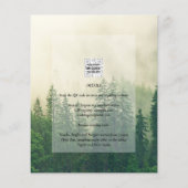 BUDGET Green Forest Pine Trees Wedding INVITE Flyer (Achterkant)