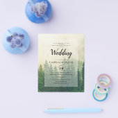 BUDGET Green Forest Pine Trees Wedding INVITE Flyer (Enkel)