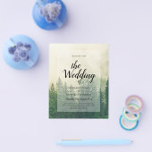 BUDGET Green Forest Pine Trees Wedding INVITE Flyer (Enkel)