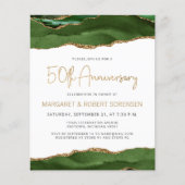 Budget Green Gold Agate 50th Anniversary Invite (Voorkant)