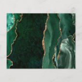 Budget Green Gold Agate Dark Wedding Save the Date (Achterkant)