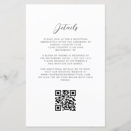 Budget Green Gold Agate QR Code Wedding (Achterkant)
