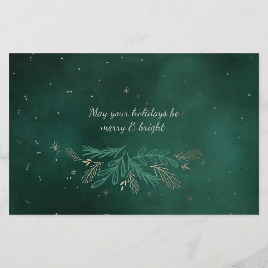 Budget Green Gold Botanical Photo Holiday Card (Achterkant)