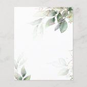 Budget Green & Gold Eucalyptus Baptisme Uitnodigin (Achterkant)