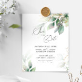 BUDGET Green & Gold Eucalyptus Save the Date