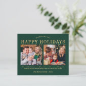 Budget Green Gold kerstfeestay-fotokaart (Staand voorkant)
