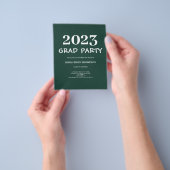Budget Green Graduparty Invitation Flyer (Hand)