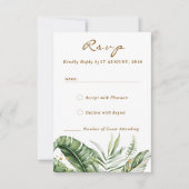 Budget Green Leaf Boho Vert Mariage RSVP Cartes (Devant)