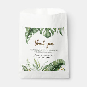 Budget Green Leaf Greenery Wedding Favorieten Tass Bedankzakje