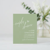 Budget Green Minimalist Couples Shower Invitation (Staand voorkant)