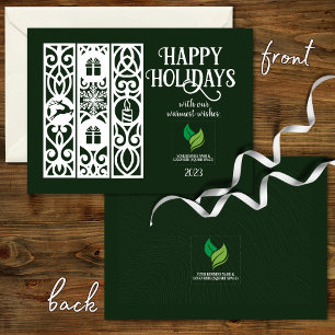 Budget Green Modern Minimal Corporate Holiday Kaar Notitiekaartje