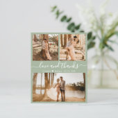 Budget Green Photo Collage Mariage Carte de remerc (Debout devant)