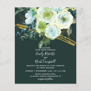 Budget Green Turquoise Floral Gold Photo Wedding