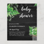 BUDGET Greenery Baby shower Invite Ferns (Voorkant)