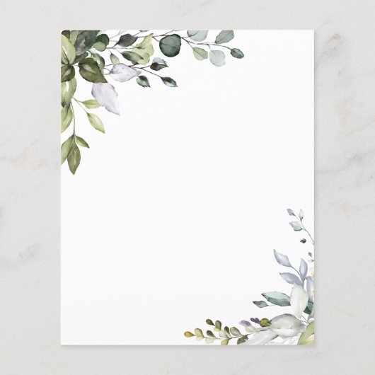 Budget Greenery Baptism Uitnodiging (Achterkant)