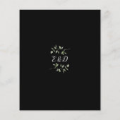 Budget Greenery Black White Wedding Invitation (Achterkant)