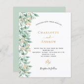 Budget Greenery botanical floral gold bruiloft (Voorkant / Achterkant)