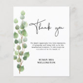 Budget Greenery Carte de remerciements funéraire (Devant)