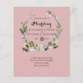 BUDGET Greenery Eucalyptus bijen bruiloft uitnodig (Voorkant)