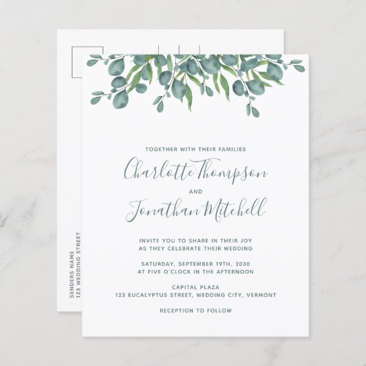 Budget Greenery Eucalyptus Weddenschap (Voorkant / Achterkant)