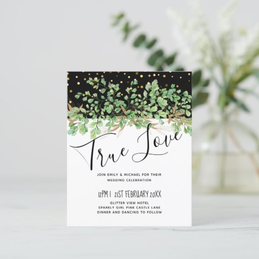 Budget Greenery Feuille Night Sky Mariage (Debout devant)
