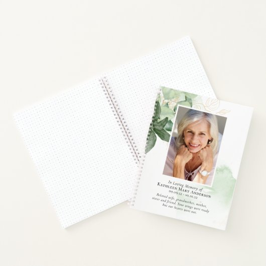 BUDGET Greenery Funeral Memorial Guest Book Notitieboek (Binnen)