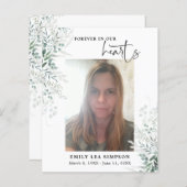 Budget Greenery Funeral Photo Flat Carte de remerc (Devant / Derrière)