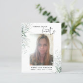 Budget Greenery Funeral Photo Flat Carte de remerc (Debout devant)