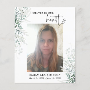 Budget Greenery Funeral Photo Flat Carte de remerc