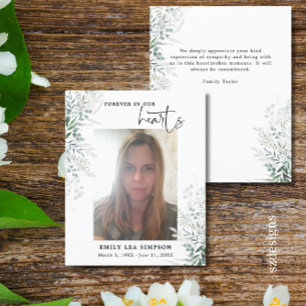 Budget Greenery Funeral Photo Flat Carte de remerc
