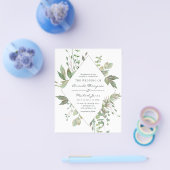Budget Greenery Geometric Wedding Uitnodiging Flyer (Enkel)