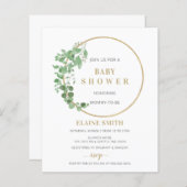 Budget Greenery Gold Baby shower (Voorkant / Achterkant)