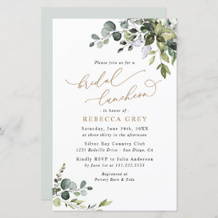 Budget Greenery Gold Bridal Luncheon